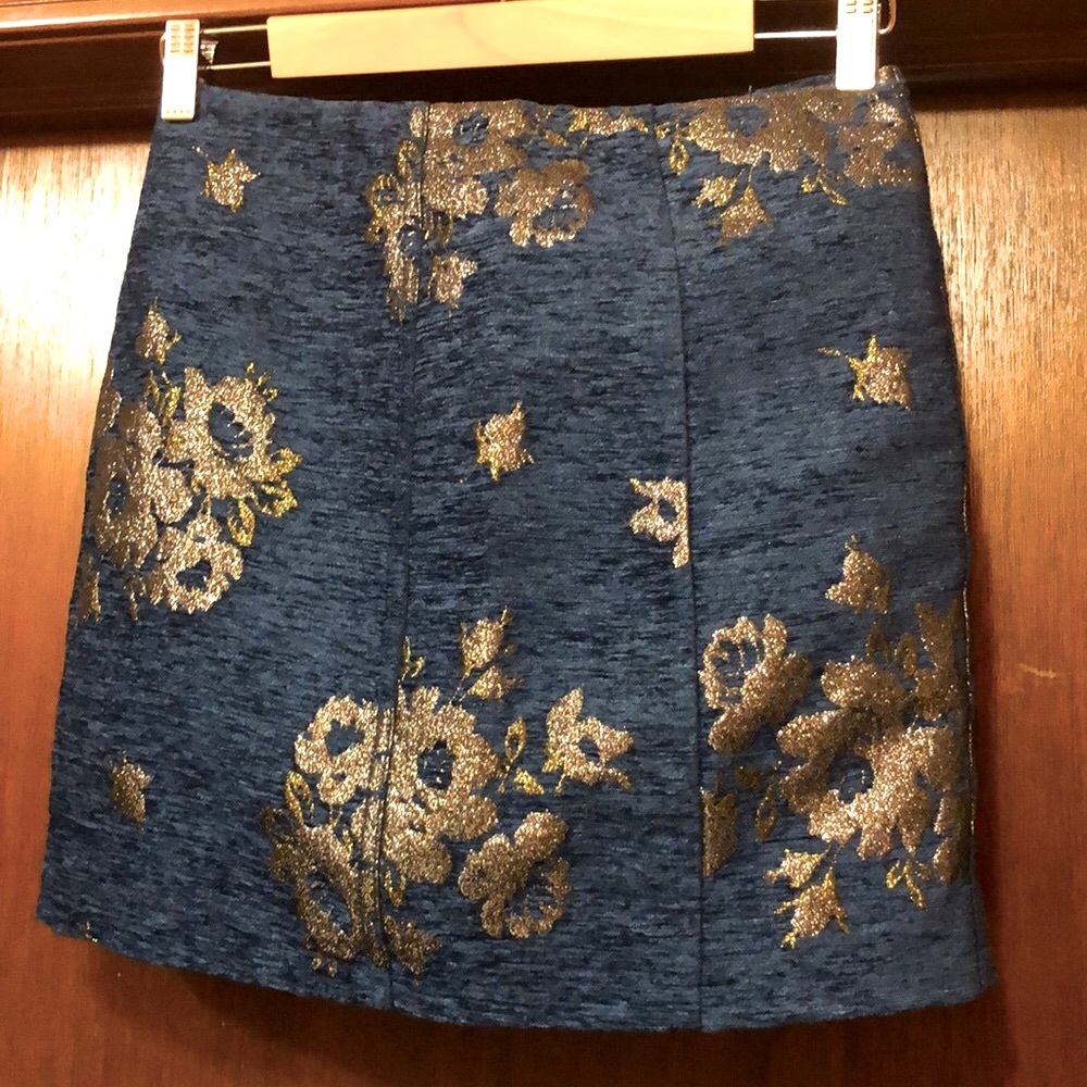 Free People mini Skirt- Metallic